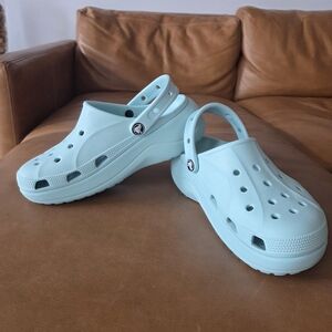 CROCS Women's Baya Platform Clogs In Color Pure Water